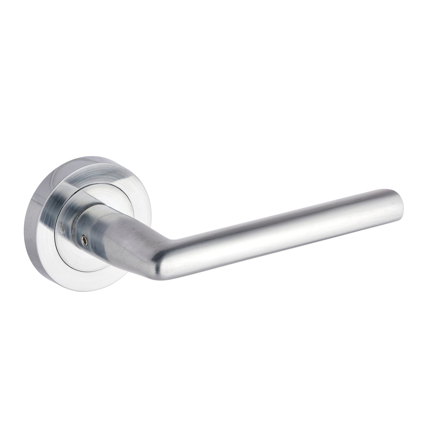 Smith & Locke Crane Fire Rated Lever on Rose Door Handles Pair Satin Chrome (759HY)