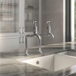 ETAL Alton Bib Cross Head Taps Pewter 1 Pair