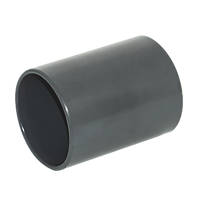 FloPlast Solvent Weld Straight Coupler 32 x 32mm Anthracite Grey 5 Pack