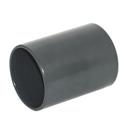 FloPlast Solvent Weld Straight Coupler 32mm x 32mm Anthracite Grey 5 Pack