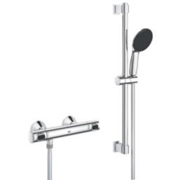 Refurb Grohe Precision Flow HP Rear-Fed Exposed Chrome Thermostatic Shower Mixer Set