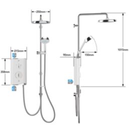 Mira Sport Dual White/Chrome 9kW  Electric Shower