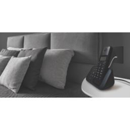 British General Evolve 1-Gang Slave Telephone Socket Matt Black with Black Inserts