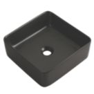 Swirl Alpheus Matt Black Basin No Tap Holes 342mm