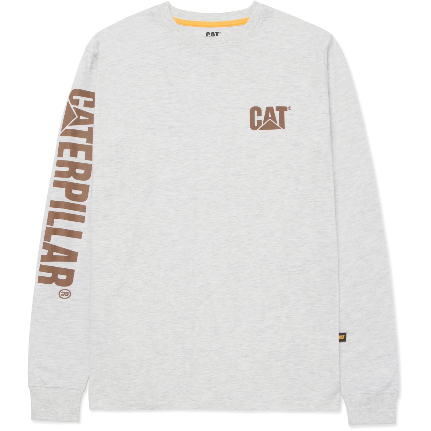 CAT Trademark Banner Long Sleeve T-Shirt Cream 2X Large 47" Chest (759XT)