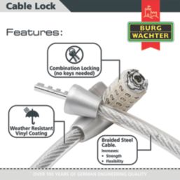 Burg-Wachter Plastic LED Security Cable 65cm x 1.2cm