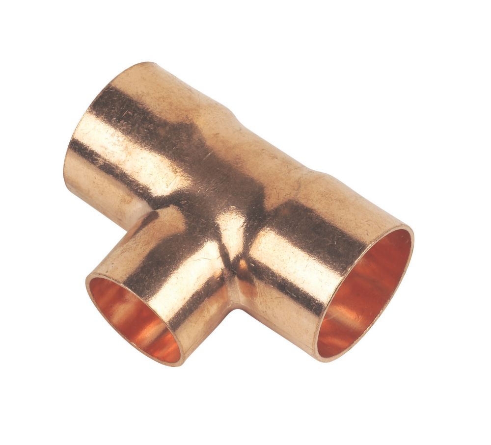 Flomasta Copper End Feed Reducing Tee 28mm x 28mm x 22mm Screwfix