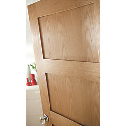 Jeld-Wen  Unfinished Oak Veneer Wooden 4-Panel Shaker Internal Fire Door 1981mm x 686mm
