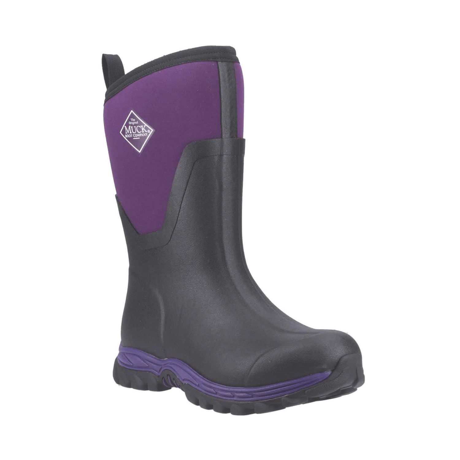 Muck Boots Arctic Sport II Mid Size 4 Womens Black/ Acai Non Safety Wellies (760CW)