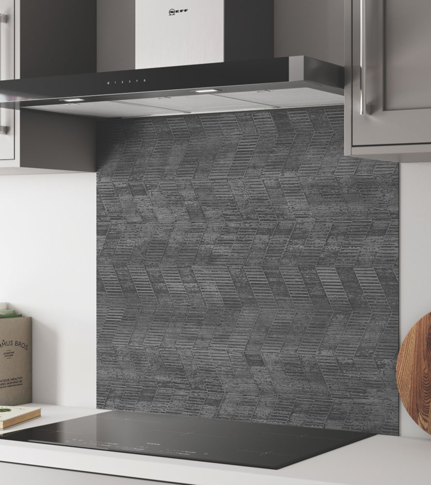 Wilsonart  Concrete Chevron Wide Hob Splashback 900mm x 800mm x 4mm