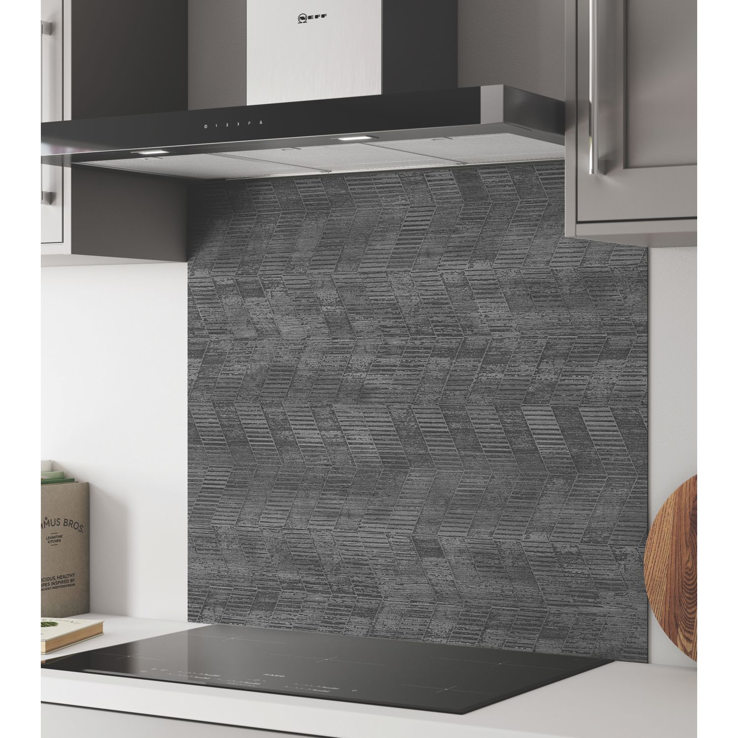 Wilsonart Concrete Chevron Wide Hob Splashback 900mm x 800mm x 4mm (760JL)