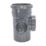 FloPlast  Push-Fit 2-Boss Single Socket Soil Access Pipe Anthracite Grey 110mm