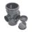 FloPlast  Push-Fit 2-Boss Single Socket Soil Access Pipe Anthracite Grey 110mm