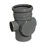 FloPlast  Push-Fit 2-Boss Single Socket Soil Access Pipe Anthracite Grey 110mm