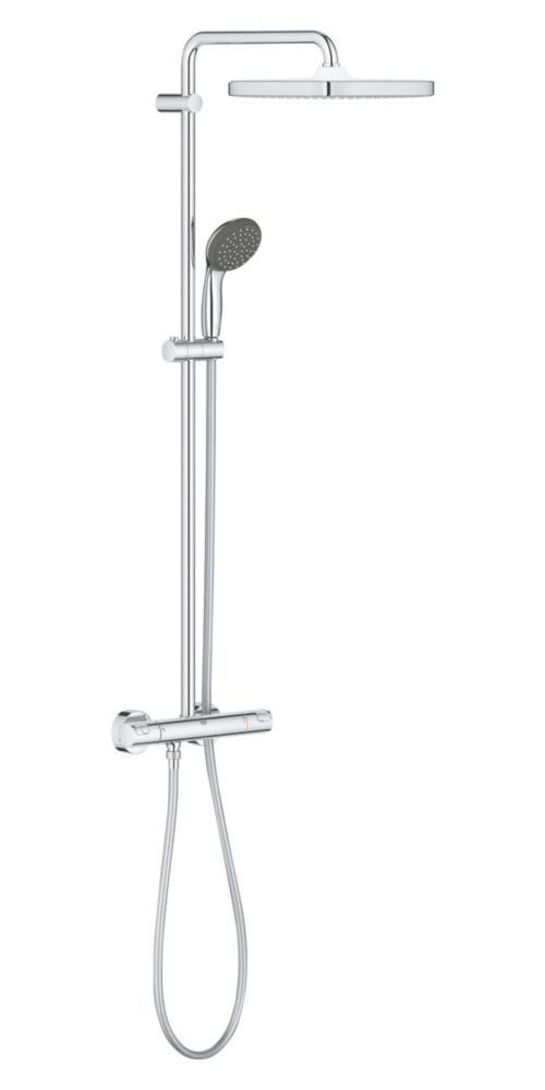 Grohe Vitalio Start 250 Cube HP/Combi Flexible Exposed Chrome Thermostatic Mixer Shower