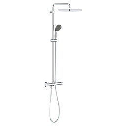 Grohe Vitalio Start 250 Cube HP/Combi Flexible Exposed Chrome Thermostatic Mixer Shower