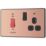 British General Evolve 45A 2-Gang 2-Pole Cooker Switch & 13A DP Switched Socket Copper with LED with Black Inserts