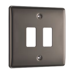 British General Nexus Grid 2-Module Grid Faceplate Black Nickel