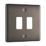 British General Nexus Grid 2-Module Grid Faceplate Black Nickel