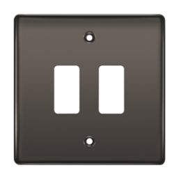 British General Nexus Grid 2-Module Grid Faceplate Black Nickel