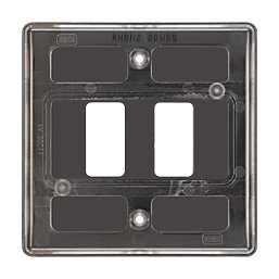 British General Nexus Grid 2-Module Grid Faceplate Black Nickel
