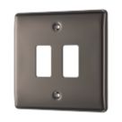 British General Nexus Grid 2-Module Grid Faceplate Black Nickel