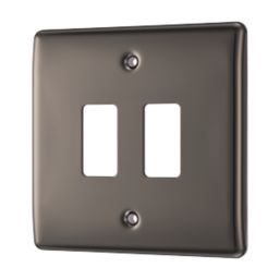 British General Nexus Grid 2-Module Grid Faceplate Black Nickel