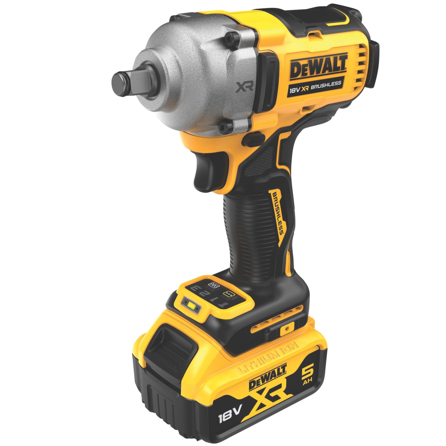DEWALT DCF891P2T-GB 18V 2 x 5.0Ah Li-Ion XR Brushless Cordless Impact Wrench (760XK)