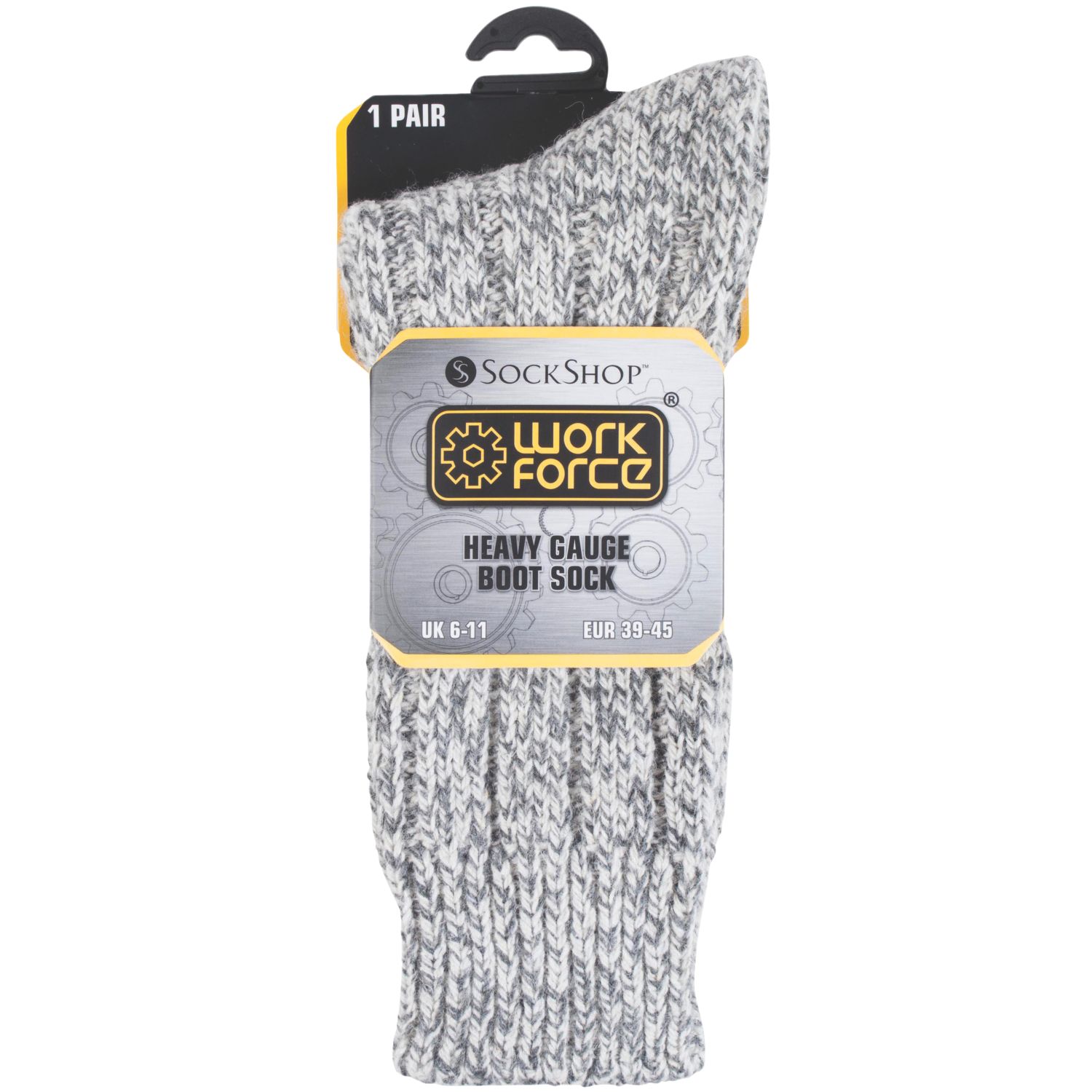 SockShop Heavy Gauge Boot Socks Grey 6-11 1 Pair (7612H)