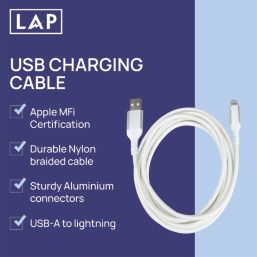LAP USB-A to Lightning Charging Cable 2m