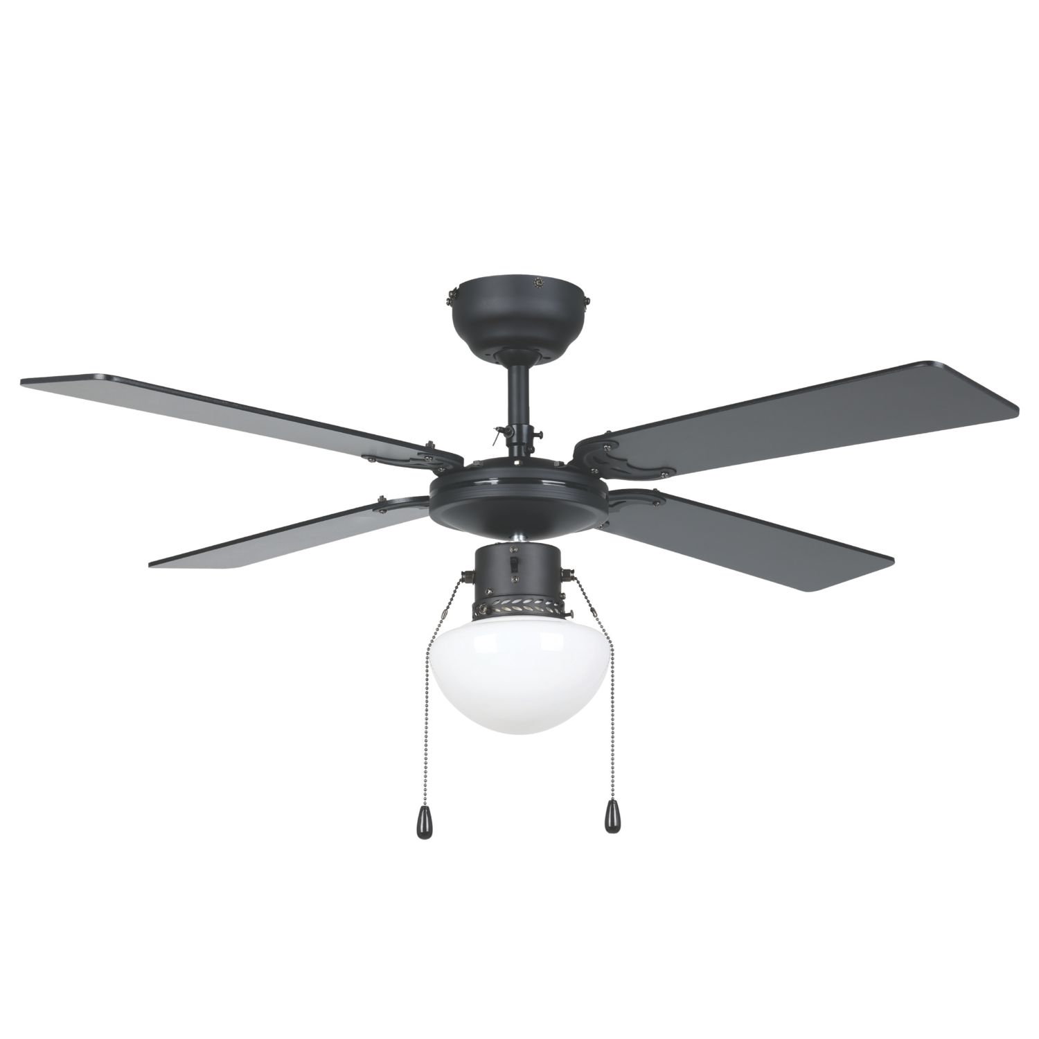 Eglo Fortaleza 1066mm Ceiling Fan with Light Fitting Black (761CV)