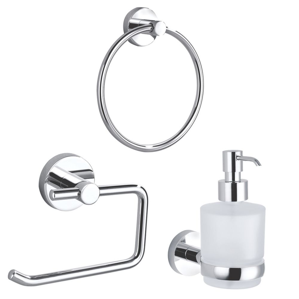 Aqualux Perth Cloakroom 3 Piece Set | Bathroom Accessories | Screwfix.com