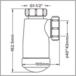Flomasta  Round Bottle Trap White 40mm