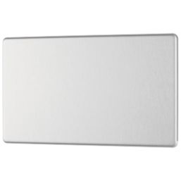 LAP  2-Gang Blanking Plate Brushed Stainless Steel