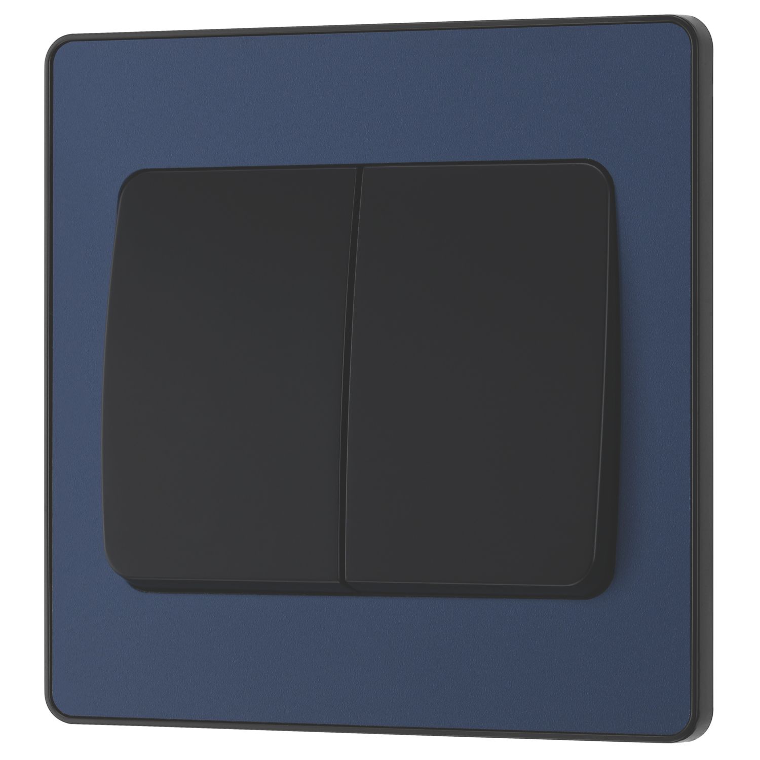 British General Evolve 20A 16AX 2-Gang 2-Way Wide Rocker Light Switch Blue with Black Inserts (761PY)