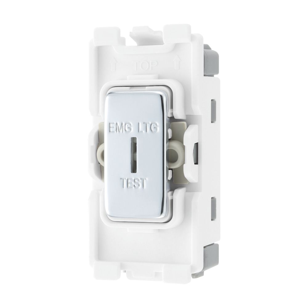 British General Nexus Metal Grid 20A Grid SP Emergency Lighting Test Key Switch Polished Chrome