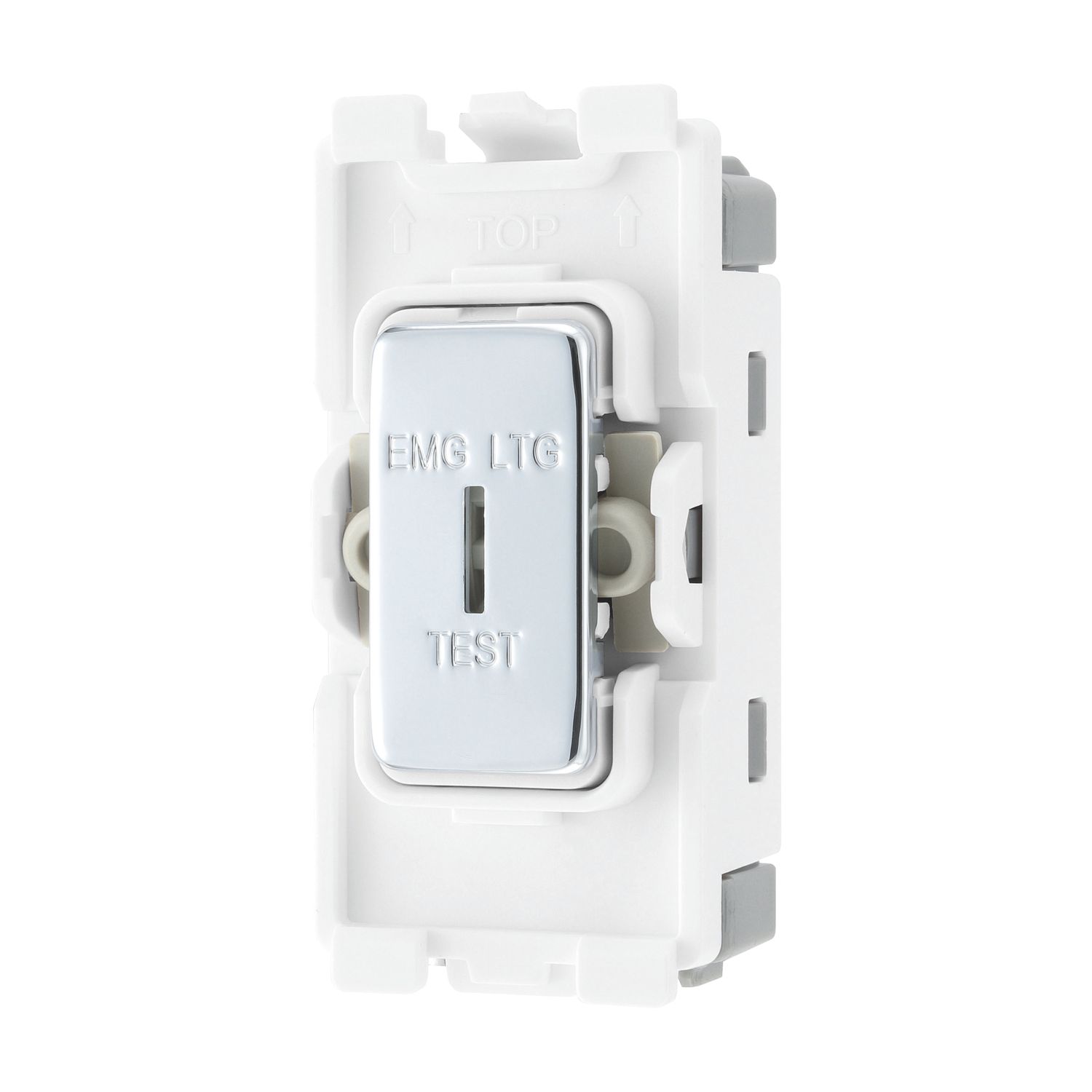 British General Nexus Metal Grid 20A Grid SP Emergency Lighting Test Key Switch Polished Chrome (761RF)