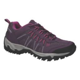 Hi-Tec Jaguar Size 4 Womens Plum Water-Resistant  Non Safety Trainers
