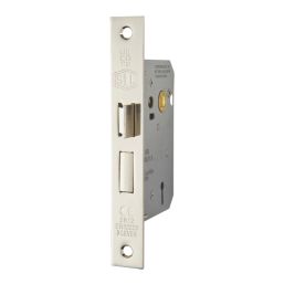 Smith & Locke Fire Rated  3 Lever Nickel-Plated Mortice Sashlock 65mm Case - 44mm Backset