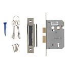 Smith & Locke Fire Rated 3 Lever Nickel-Plated Mortice Sashlock 65mm Case - 44mm Backset