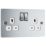 LAP  13A 2-Gang DP Switched Plug Socket Polished Chrome  with White Inserts 5 Pack