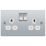 LAP  13A 2-Gang DP Switched Plug Socket Polished Chrome  with White Inserts 5 Pack