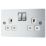LAP  13A 2-Gang DP Switched Plug Socket Polished Chrome  with White Inserts 5 Pack