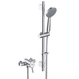 Bristan Acute2 HP/Combi Flexible Exposed Chrome-Plated Thermostatic Shower Valve with Riser Kit