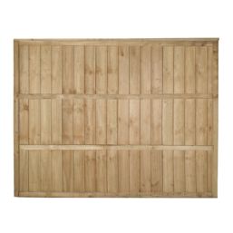 Forest Vertical Board Closeboard  Fence Panels Natural Timber 6' x 5' Pack of 3