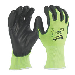Milwaukee Hi-Vis Cut Level 1/A Gloves Fluorescent Yellow Medium
