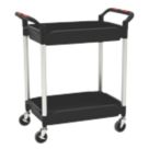 Proplaz Plus  Black 2-Shelf Tub Trolley 990mm