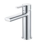 Genoa Polished Chrome 161mm Standard Lever Mono Basin Mixer Tap  With Clicker Waste