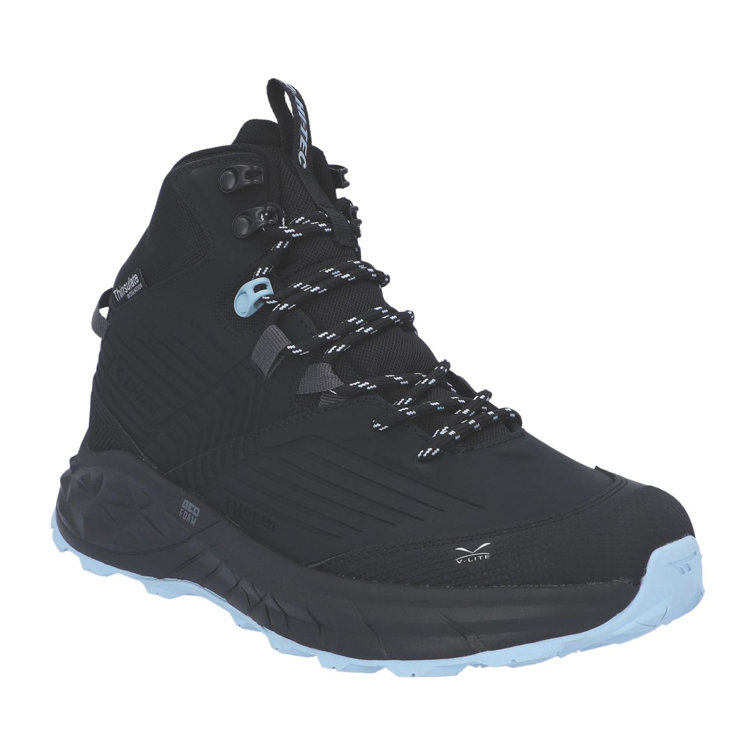 Hi-Tec Fuse Trek Mid Size 6 Womens Black Waterproof Non Safety Work Boots (762XE)