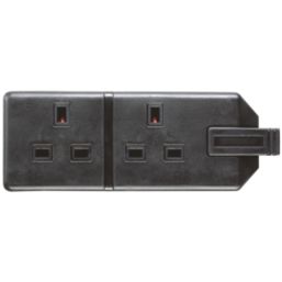 Masterplug 13A 2-Gang Unfused Rewireable Socket  Black
